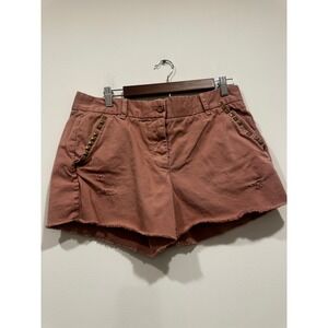 J.Crew Broken-in Boy Shorts Pink Studded Distressed Frayed Hem Chino 10